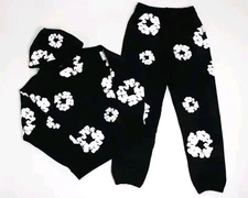 Denim Tears Brand Cotton Foam Printed American Sport Suit Hoodie