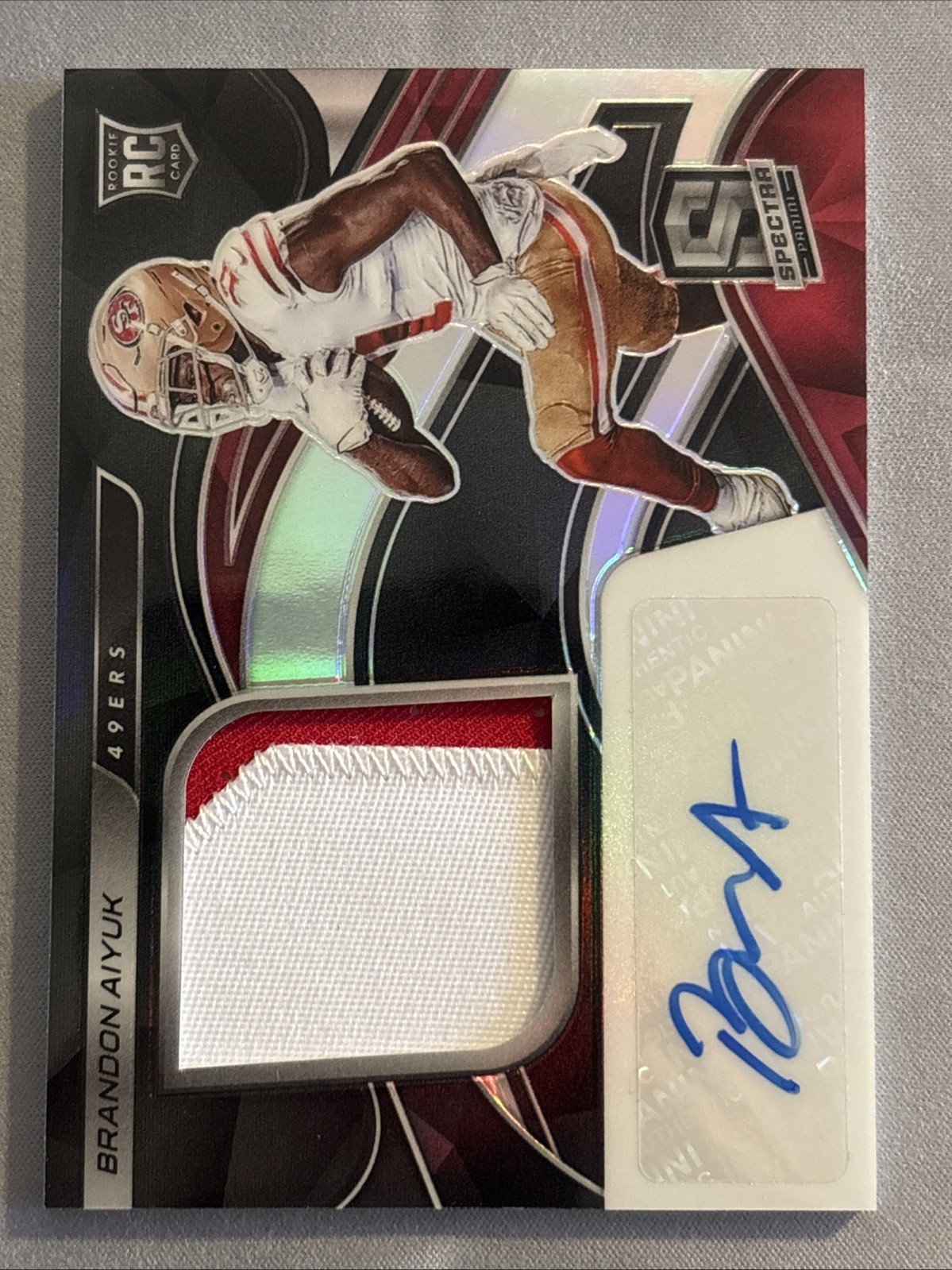 BRANDON AIYUK 2020 Panini Spectra RPA RC Patch Auto /99 #220 49ers ASU