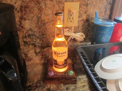 Corona Extra Beer Bottle Table Lamp Accent Light Tested Works Wood Florida