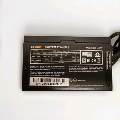 be quiet! System Power 8 S8-500W ATX Power Supply 500W Non-Modular, Black