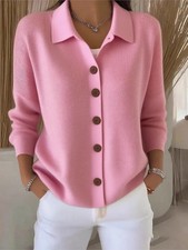 Fashion Knitted Cardigan Button Women's Sweater Coat Autumn Winter New Solid Col