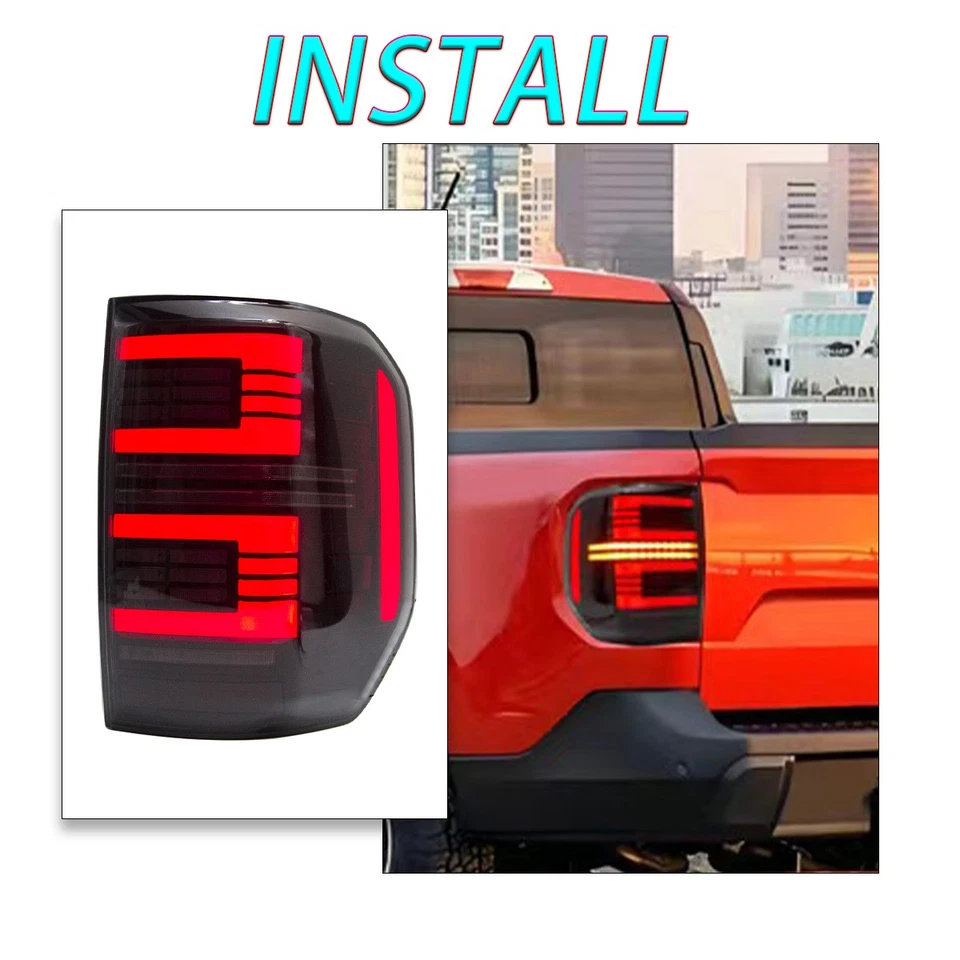 Smoked LED Tail Lights For Ford Maverick Lariat / XL / XLT 2022-2025 Rear Lights - Image 4 of 4