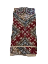 Noble Excellence VILLA KING Pillow Sham Medallion Maroon Tan Blue Button-