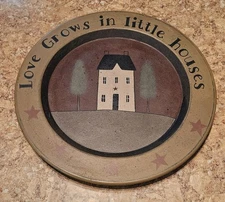 Hearthside Collection by Barbara Lloyd Primitive Burgundy &Tan Decorative Plate 