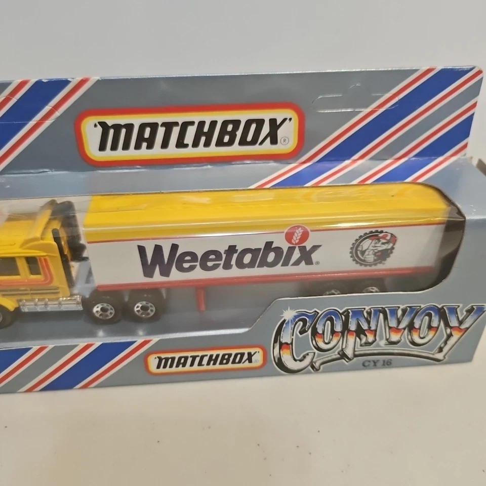 1983 Matchbox Convoy CY16 Scania Box Truck Weetabix Trailer Container Yellow - Image 3 of 4
