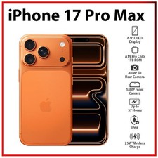 Apple iPhone 17 Pro Max 12GB+1TB ORANGE Dual SIM Unlocked iOS Cell Phone