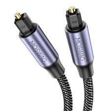 Toslink S/PDIF Optical Audio Cable 3.28FT/1Meter Black Nylon Braided Gold Plated
