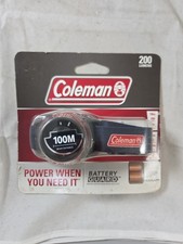 Coleman 200 Lumen Headlamp With Battery Guard 100m Beam Highlow Hiking Camping