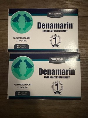 Nutramax Denamarin Medium Dogs 13-34 lbs 30 Tablets Liver Supplement Exp 1/2027