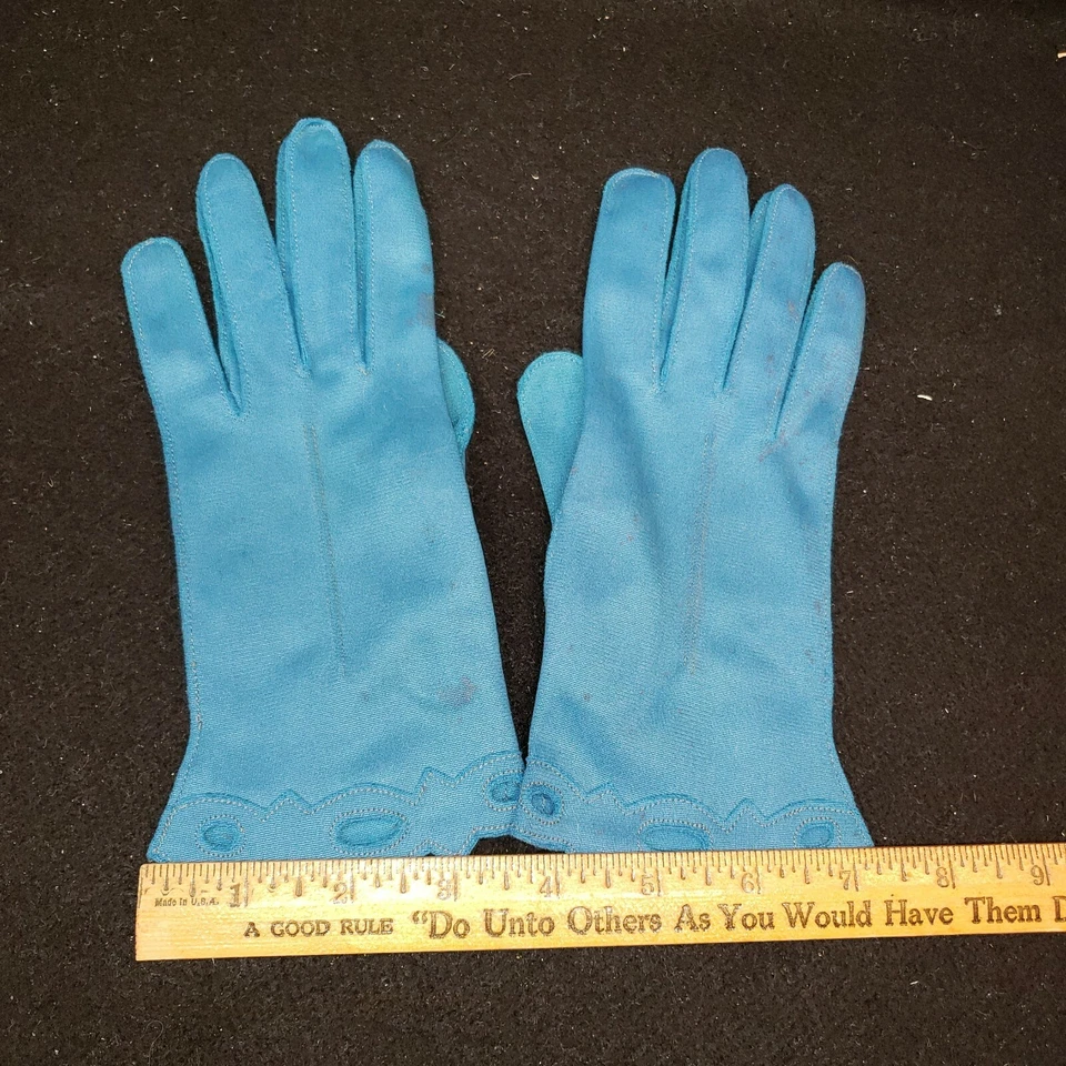 Guantes de Pascua/Primavera para Damas/Niñas de Elvette Turquesa Suave y Flexible RETRO Foto 2 de 3