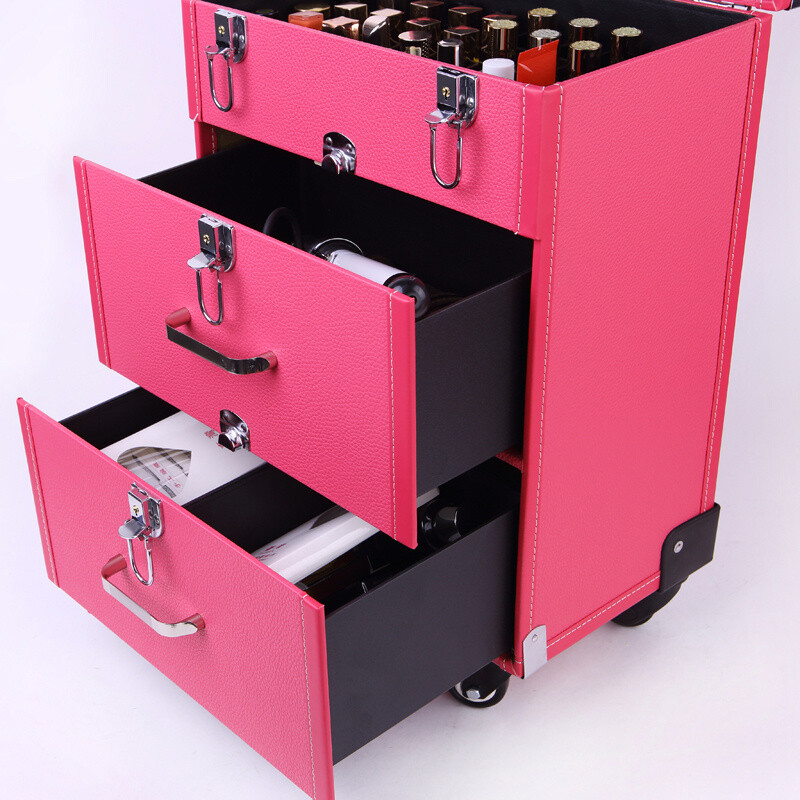 Large Beauty Makeup Trolley Case Hairdressing Vanity Box on Wheels with Drawers eBay