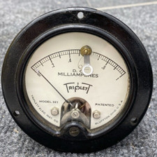 Triplett 0-1 DC Milliamperes Mount Meter Gauge Model 321 Vintage Electronics