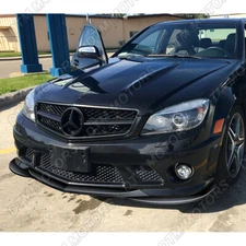 For 08-11 Mercedes C63 AMG W204 Painted Black Front Bumper Lip Body Kit Spoiler