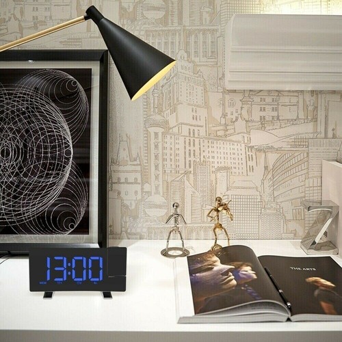 LED Curved-Screen Digital Alarm Ceiling/Wall Projector Dual Clock FM Radio DC 5V - Picture 5 of 14