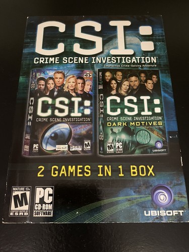 CSI Crime Scene Investigation Dark Motive Big Box 2004 Ubisoft CD-ROM ...