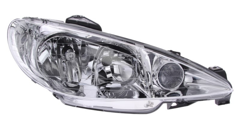 Phare Peugeot 206 droit cassé ou terni à remplacer par Valeo H7 neuf