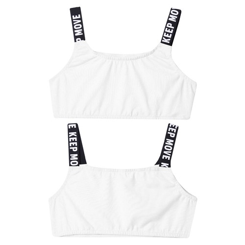 US Kids Girls Sport Bra Ballet Yoga Top Sleeveless Shirt Letter Printed T-Shirt - Picture 25 of 37
