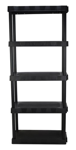 Scaffale da garage in plastica a 5 ripiani nero scaffale portaoggetti unità organizer scaffale - Foto 2 di 6