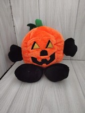 Vtg 1988 Chrisha Playful Pumpkin Stuffed Plush Toy Halloween Jack O Lantern 11"