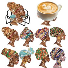 African American Diamond Painting Coasters - 8 PCS Diamond Art Coasters Kits ...
