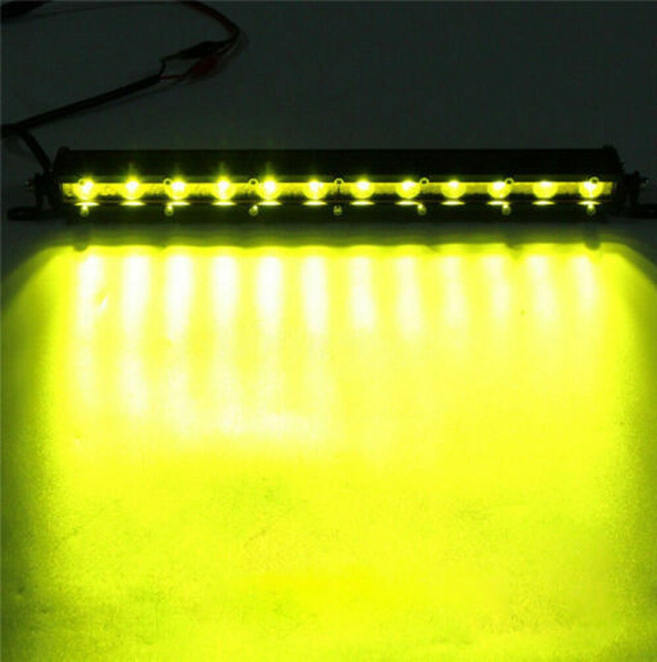 12 Inch Amber LED Light Bar – Single Row Thin Fog Work Light For Truck UTV ATV Boat