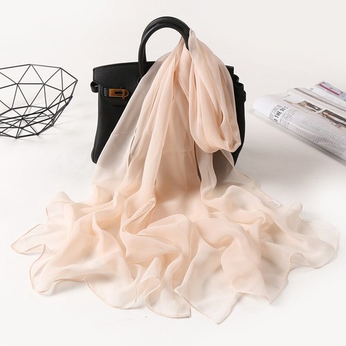 2025 Women Long Scarves Silk Wrap Shawl Chiffon Soft Scarf Thin Breathable Scarf - Picture 25 of 34