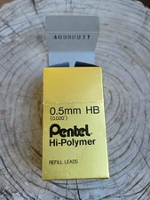 12 TUBES Pentel C505-HB Super Hi-Polymer Ultra Fine Lead Refills 0.5mm B 144 pc.