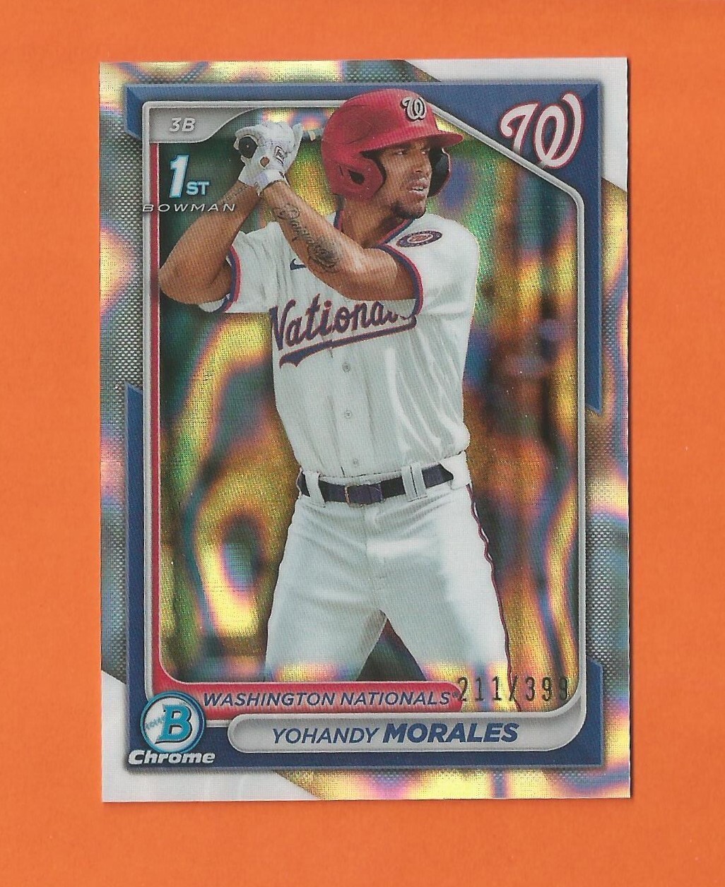 2024 BOWMAN CHROME PROSPECT 1st LAVA REFRACTOR YOHANDY MORALES #d /399