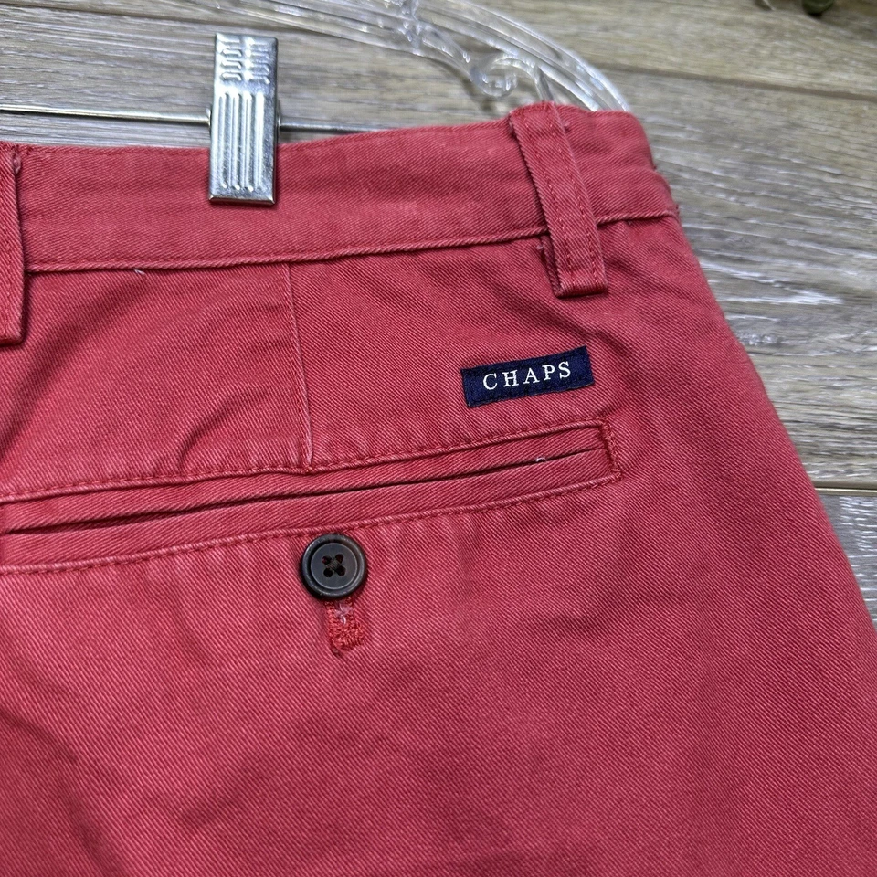 Pantalones Cortos Chaps Para Hombre Talla 36 Rojo Salmón, Frente Plano 100% Algodón Minorista $50 Foto 3 de 4