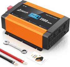 2000W Power Inverter 6.2A Dual USB Ports 3AC Outlets Stable Voltage Output Inver