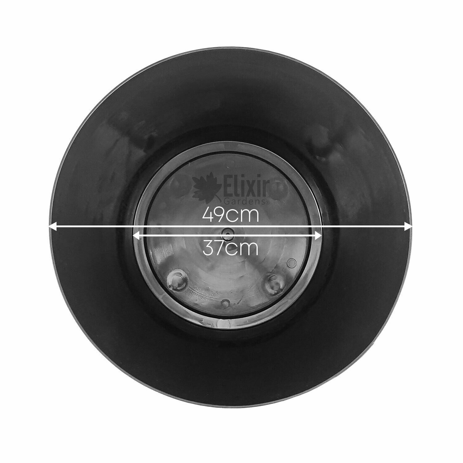 50L Large Round Black Plastic Barrel Planter Garden Plant Pot Patio