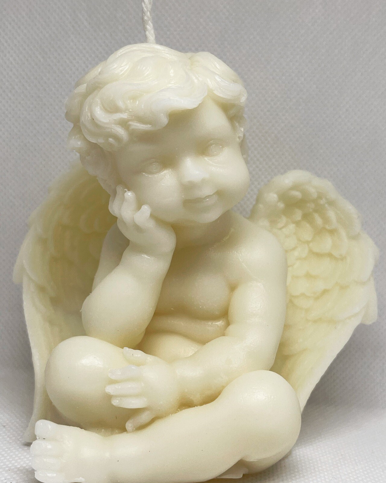 Beige Baby angel Candle, Beeswax & Soy Wax