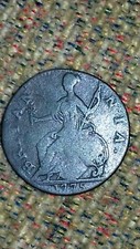 GEORGE III GB ORIGINAL COPPER HALFPENNY, 1775. DIA: 28mm. CIRCULATED CONDITION.