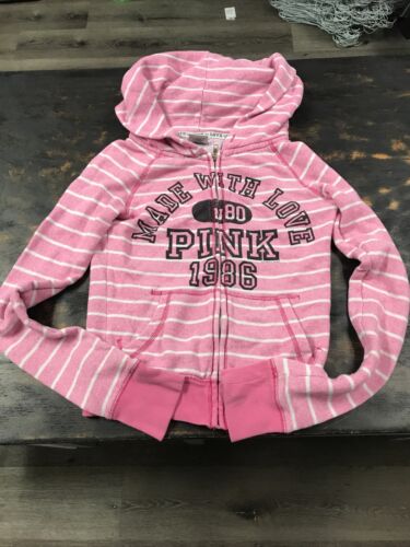 Victoria’s Secret PINK Zip Up Hoodie Size Xs Pink