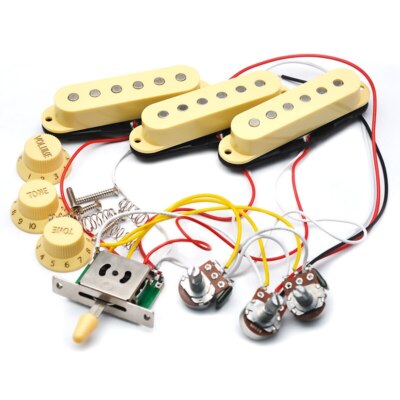 Ivory Strat Electric Guitar Pickups Single Coil SSS Magnet Ceramic 5-Ways Switch