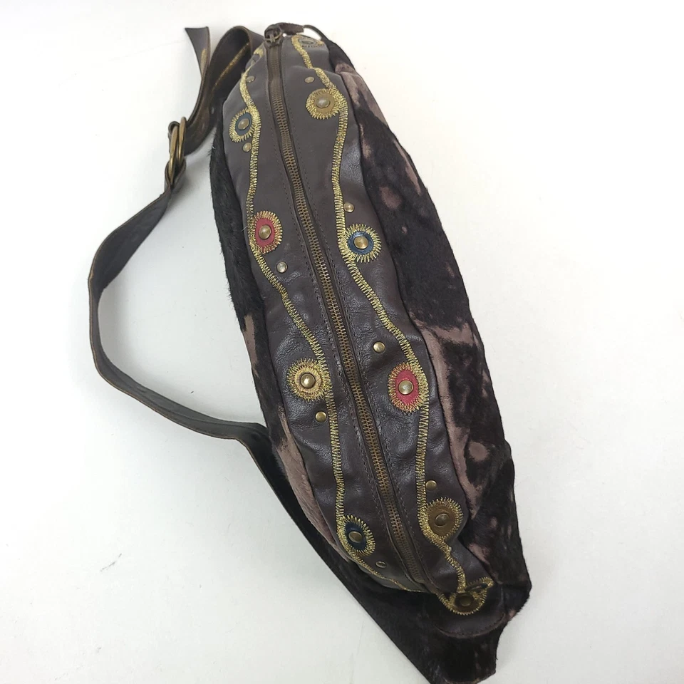 Vintage CLAUDIO ORCIANI Rawhide Leather Handbag Purse Western Wear Made in ITALY - Image 4 of 4