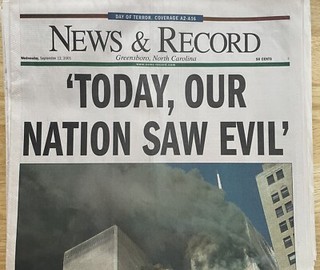 Greensboro News & Record 9/11 EDIZIONE 12 settembre 2001 (giornale completo)