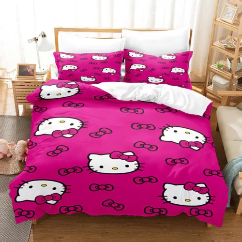 Hello@Kitty Set Biancheria da Letto Bambini Donna Ragazze Camera #Copripiumino Federa Set UK - Foto 3 di 47