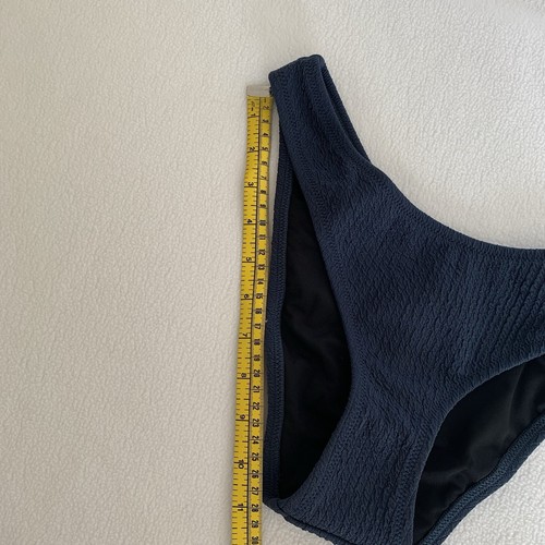 J. Crew Bikini Swim Women Small Textured Navy Blue BC050 Cheeky Bottoms NWT - Picture 4 of 11