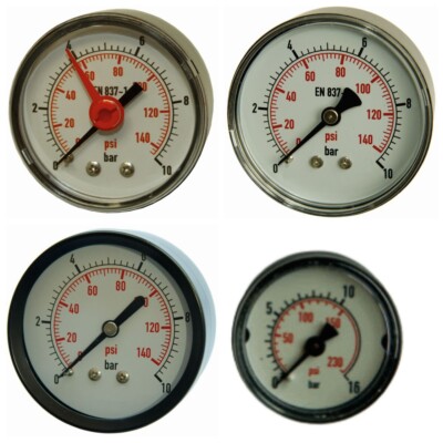 Manometer 25,40,50,63ø Rohrfeder manometer Heizung,Wasser Schwimmbad Vakuumeter