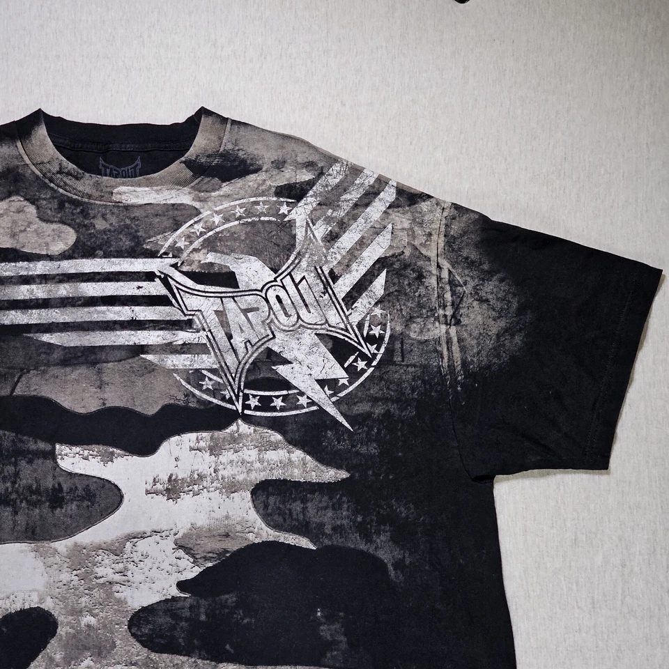 Tapout Shirt Men's 2XL Black Camo Eagle Made In USA Vintage Y2K MMA XXL - Image 4 of 4