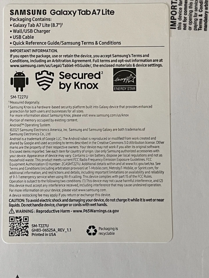 Galaxy Tab A7 Lite SM-T227U 32 GB Wi-Fi + 4G T-Mobile Unlocked Tablet 8.7" Gray. - Image 3 of 4