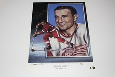 SID ABEL SIGNED 11X14 DETROIT RED WINGS LITHOGRAPH