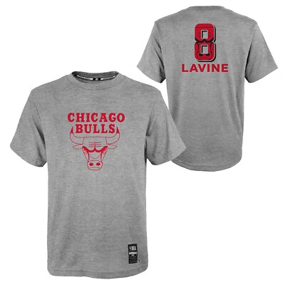 NBA T-Shirt Chicago Bulls Zach Lavine By the Numbers grau Basketball Tee Shirt - Bild 1 von 4
