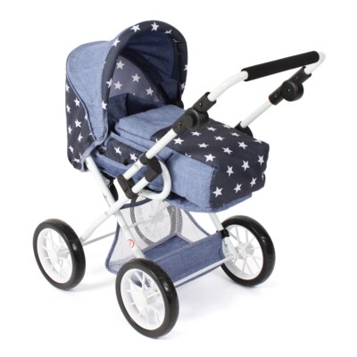 Bayer Chic 2000 Puppen Kombi-Puppenwagen LENI Sternchen navy TOP