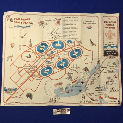 Boy Scout 1967 XII World Jamboree Farragut State Park Idaho Map 2411C3 - Picture 1 of 5
