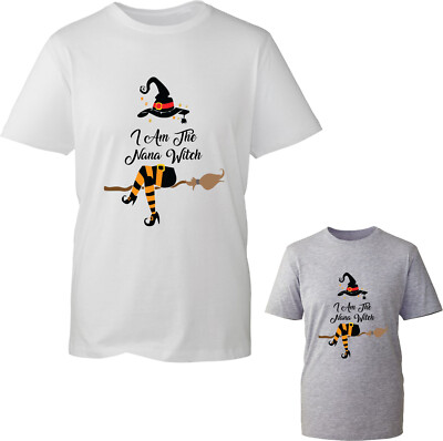 I Am The Awesome Nana Witch T-Shirt Funny Halloween Witch Broom Unisex Gift Top