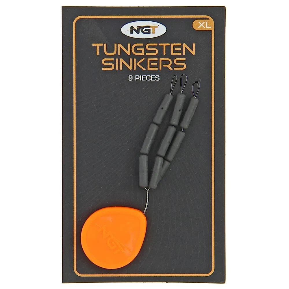 NGT Tungsten Sinkers Carp Fishing Rig Tackle Weight For Hook Links - Pack of 9