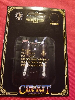 Dollhouse Miniature Screw Base Sockets with Candle Bulbs 2 sets Cir-Kit  CK2103 !