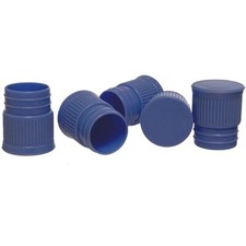 Test Tube Cap, Hollow Bottom, 16mm, Blue, Karter Scientific 93A28 (Pack 25)